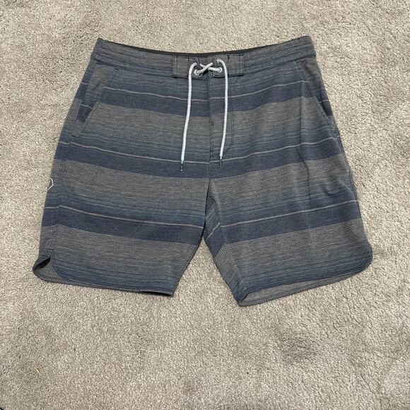 Vissla Sofa Surfer Blue Men's Shorts Size Large Striped Pockets - Picture 1 of 5